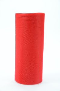 6 Inches Wide x 25 Yard Tulle, Red (1 Spool) SALE ITEM